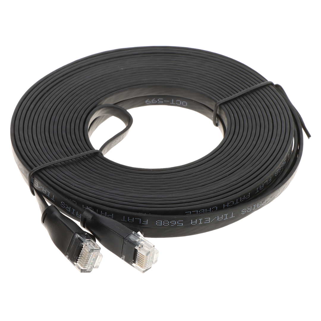 UMA CAT6UTPFLB10 zeer platte UTP netwerkkabel Cat6 Gigabit patchkabel 100% koper kern 10 meter zwart