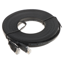 UMA CAT6UTPFLB10 zeer platte UTP netwerkkabel Cat6 Gigabit patchkabel 100% koper kern 10 meter zwart