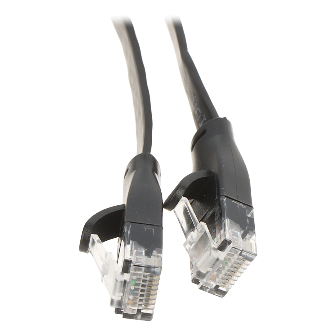 UMA CAT6UTPFLB10 zeer platte UTP netwerkkabel Cat6 Gigabit patchkabel 100% koper kern 10 meter zwart