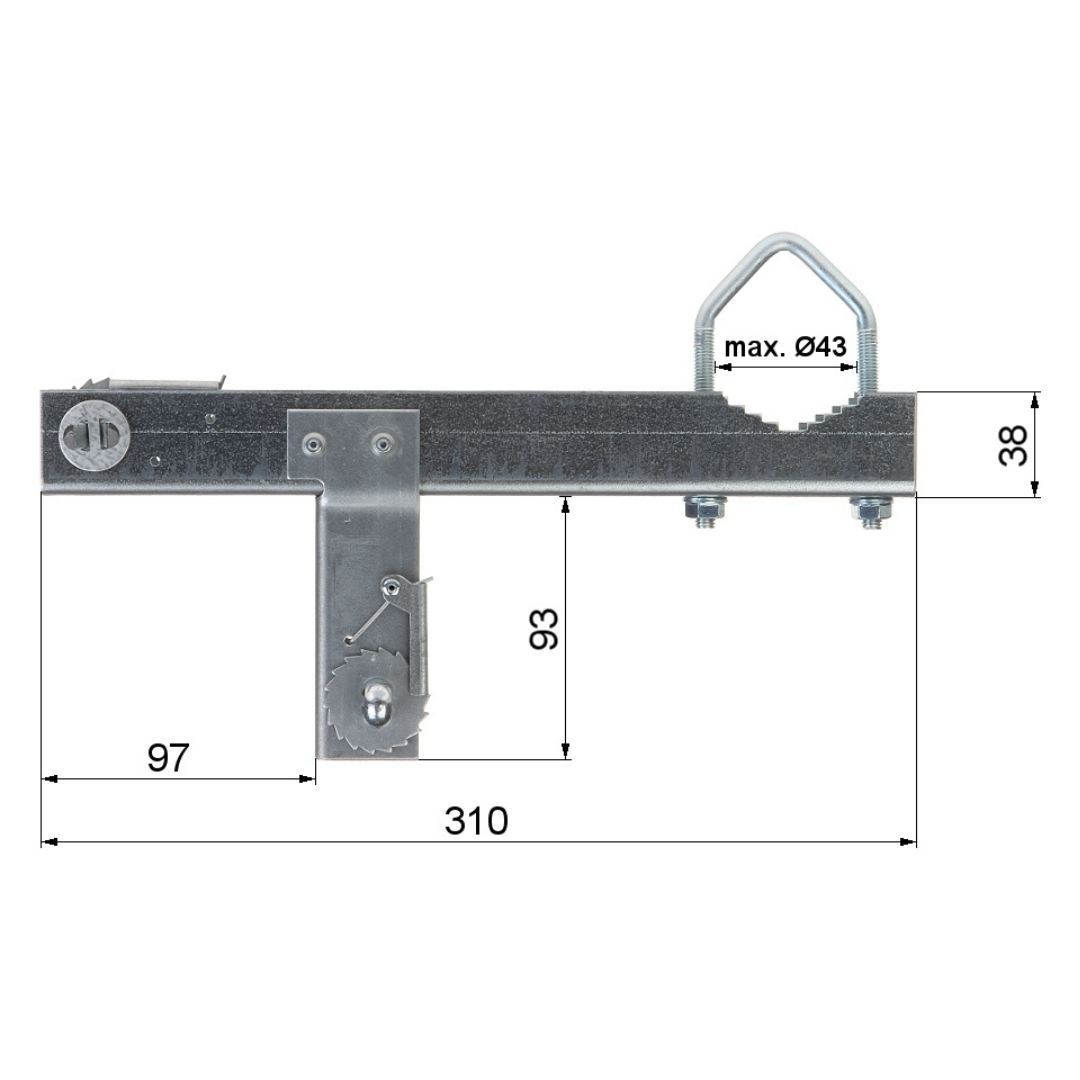 UMA CC-1 schoorsteen paalmontage set voor camera of antenne