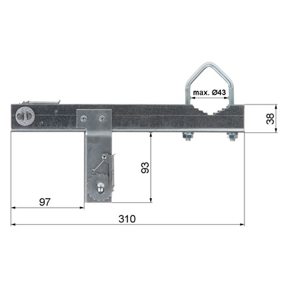 UMA CC-1 schoorsteen paalmontage set voor camera of antenne