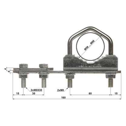 UMA ML-LP-CLAMP-3 klem voor bliksemafleider aan WL4 truss roostermast