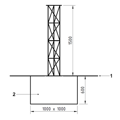 UMA ML15 universeel aluminium truss mast element 1,5 meter