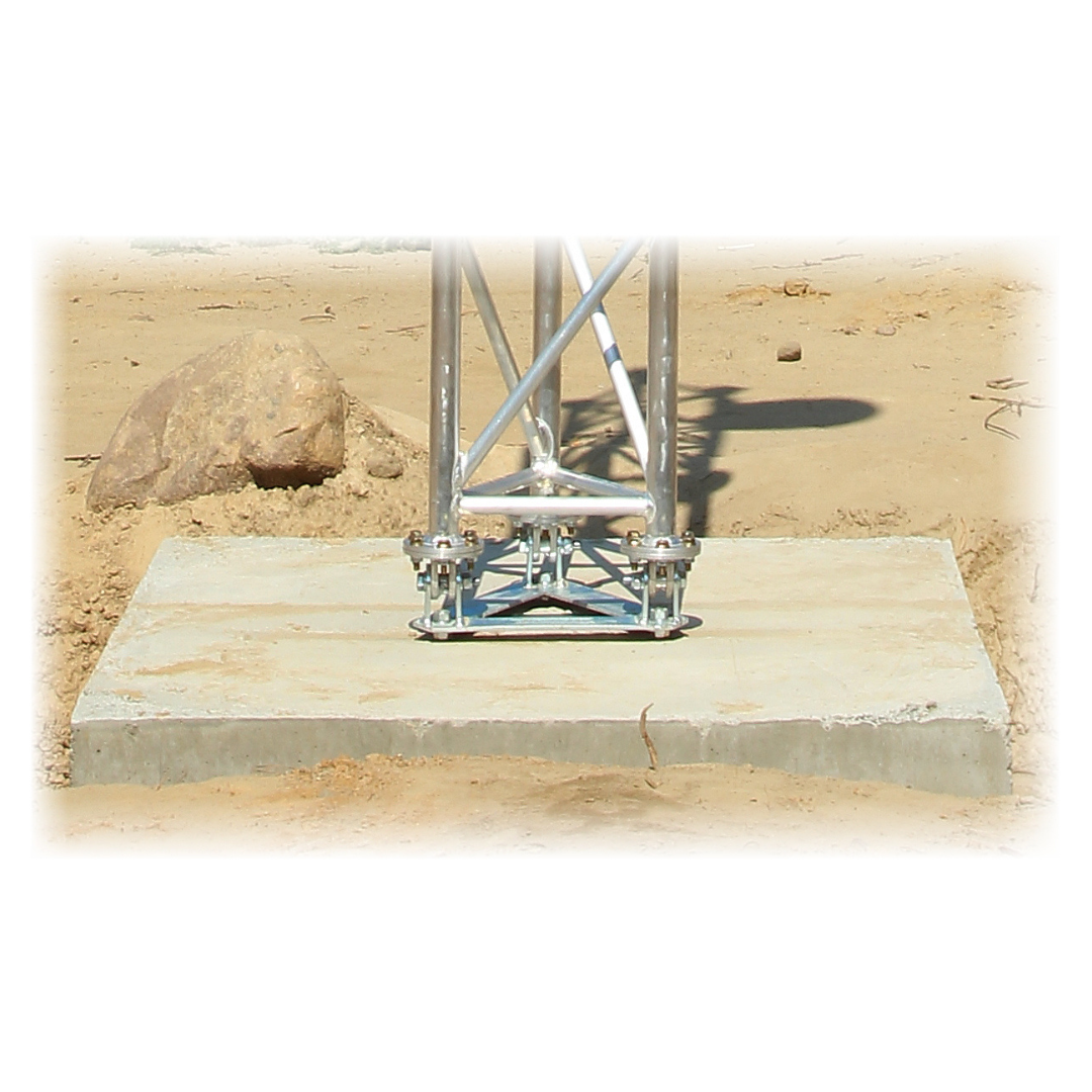 UMA ML45 universele aluminium vrijstaande kantelbare truss mast 4, 5 meter in onderdelen kit voor zelfbouw met grondanker