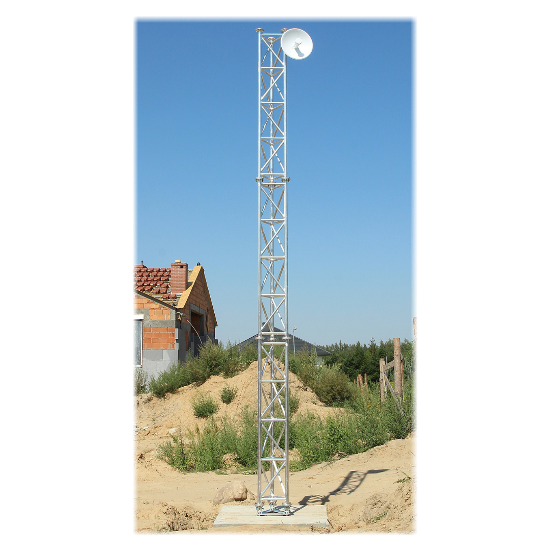 UMA ML45 universele aluminium vrijstaande kantelbare truss mast 4, 5 meter in onderdelen kit voor zelfbouw met grondanker