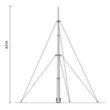 UMA MT65 Telescopische universele aluminium mast 6, 5m met tuikabels voor camera of antenne