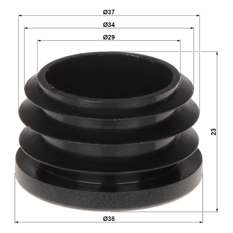 UMA MTMD-3037 Dop voor mast of buis diameter 30-37mm