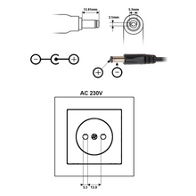 UMA PA-12-1000 12V/1A Universele voeding stekker adapter