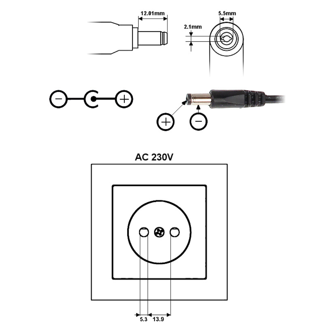 UMA PA-12-3000 12V/3A Universele voeding adapter