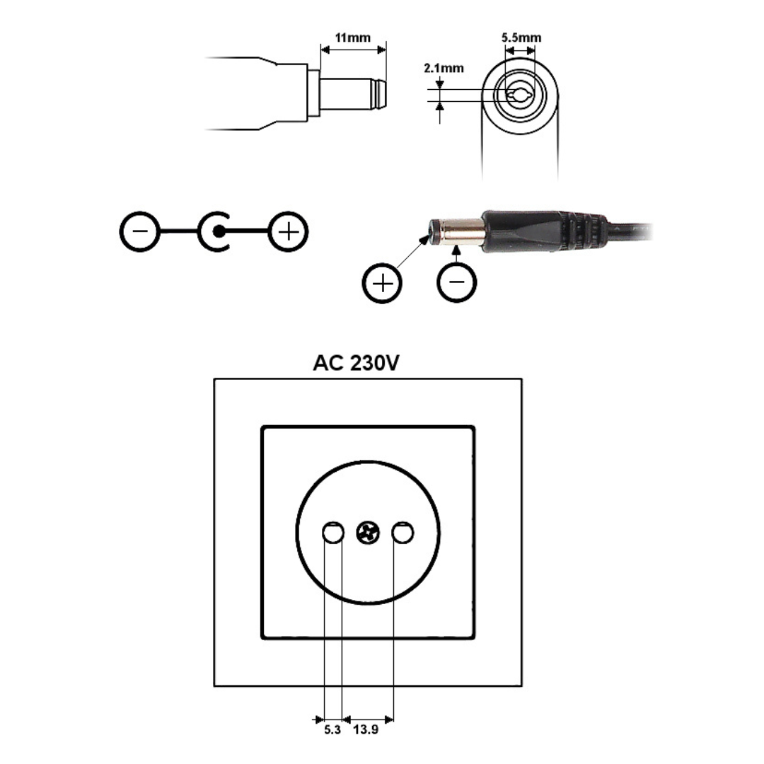 UMA PA-12-5000 12V/5A Universele voeding adapter