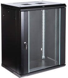 UMA RA19-15U-450 – Patchkast wand - met glazen afsluitbare deur (600x770x450mm)