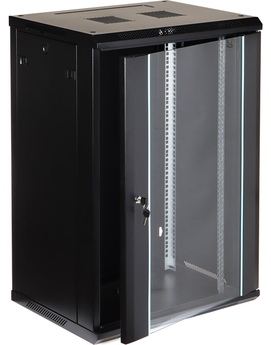 UMA RA19-18U-450 – Patchkast wand - met glazen afsluitbare deur (600x905x450mm)