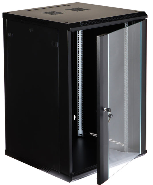 UMA RA19-18U-600 – Patchkast wand - met glazen afsluitbare deur (600x905x600mm)