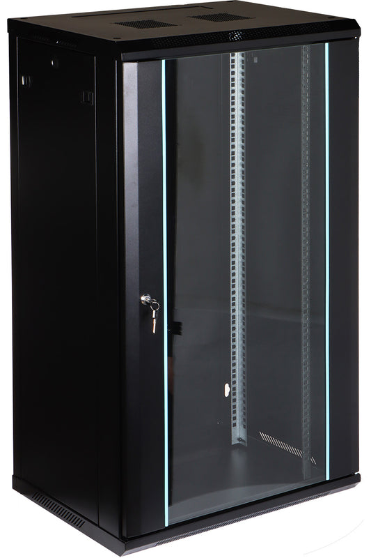 UMA RA19-22U-450 – Patchkast wand - met glazen afsluitbare deur (600x1080x450mm)