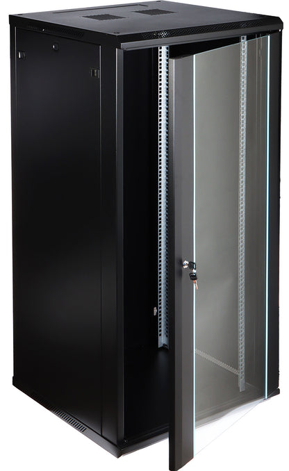 UMA RA19-27U-600 – Patchkast wand - met glazen afsluitbare deur (600x1300x600mm)
