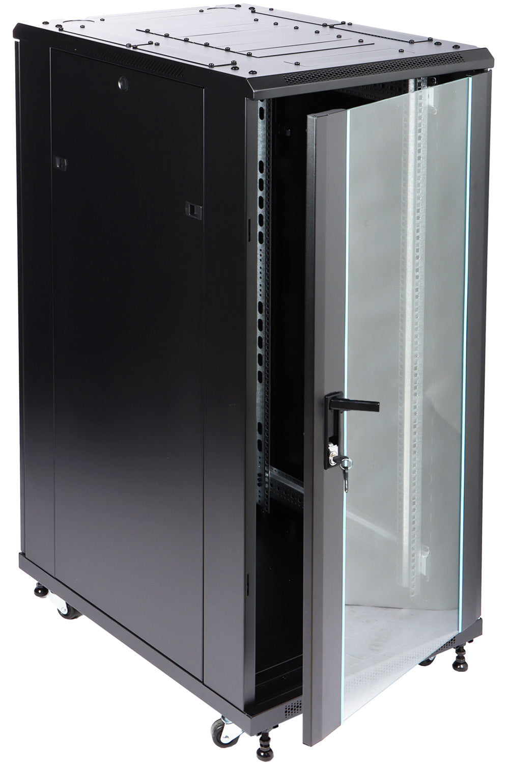 UMA RA19-27U-800-S – Patchkast staand - met glazen afsluitbare deur (600x1390x800mm)