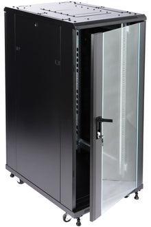 UMA RA19-27U-800-S – Patchkast staand - met glazen afsluitbare deur (600x1390x800mm)