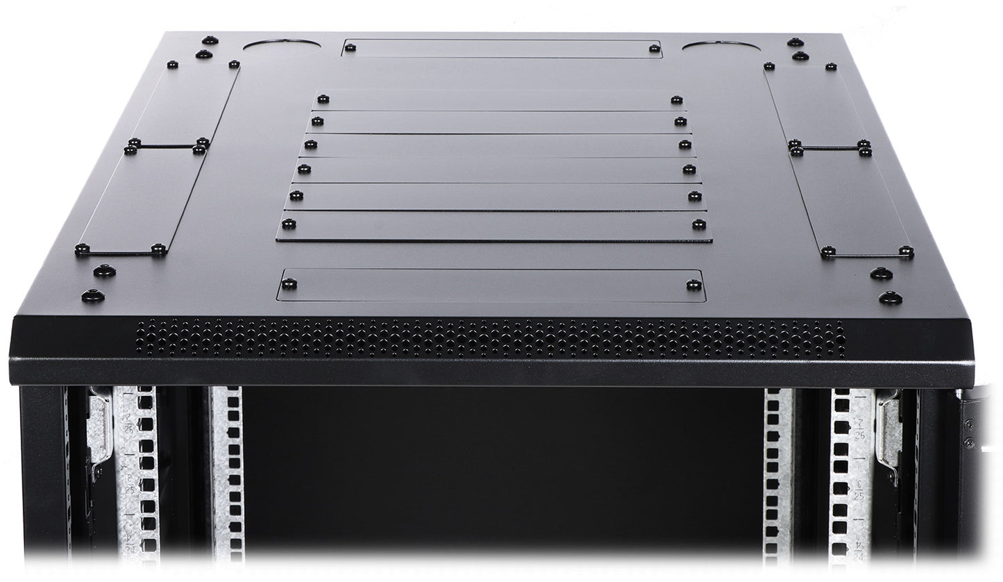 UMA RA19-27U-800-S – Patchkast staand - met glazen afsluitbare deur (600x1390x800mm)