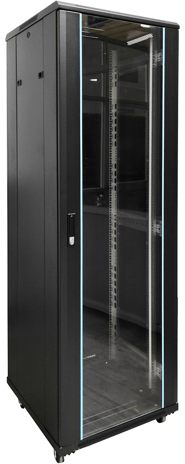 UMA RA19-42U-600-S – Patchkast staand - met glazen afsluitbare deur (600x2050x600mm)