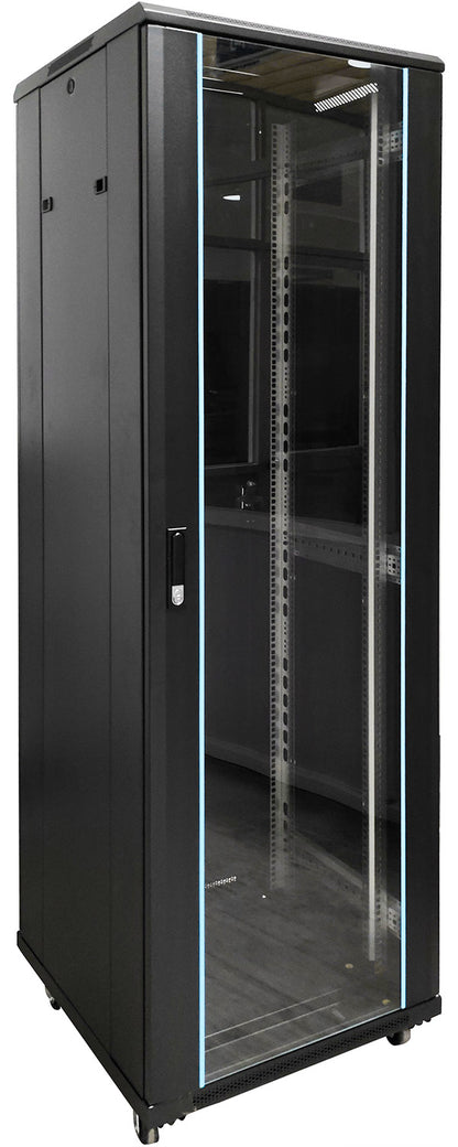 UMA RA19-42U-600-S – Patchkast staand - met glazen afsluitbare deur (600x2050x600mm)