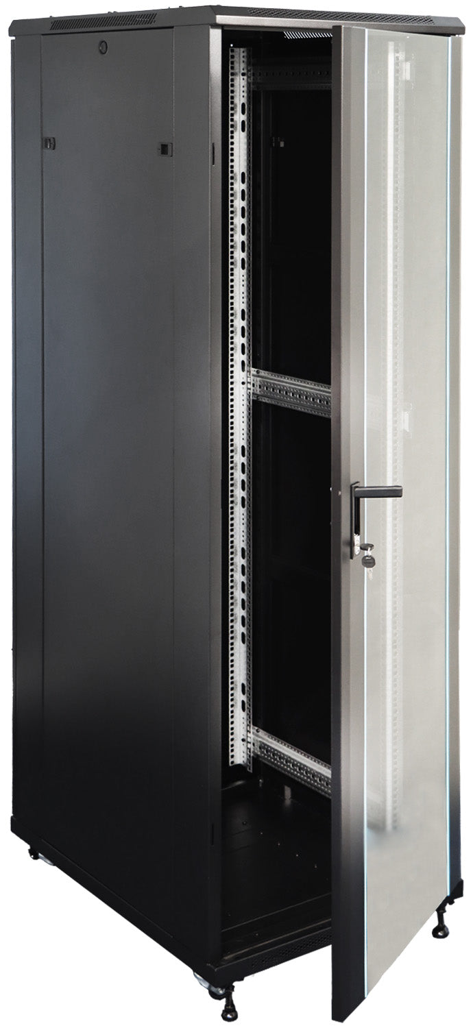 UMA RA19-42U-800-S – Patchkast staand - met glazen afsluitbare deur (600x2050x800mm)