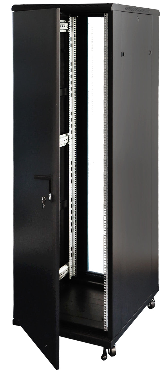 UMA RA19-42U-800-S – Patchkast staand - met glazen afsluitbare deur (600x2050x800mm)