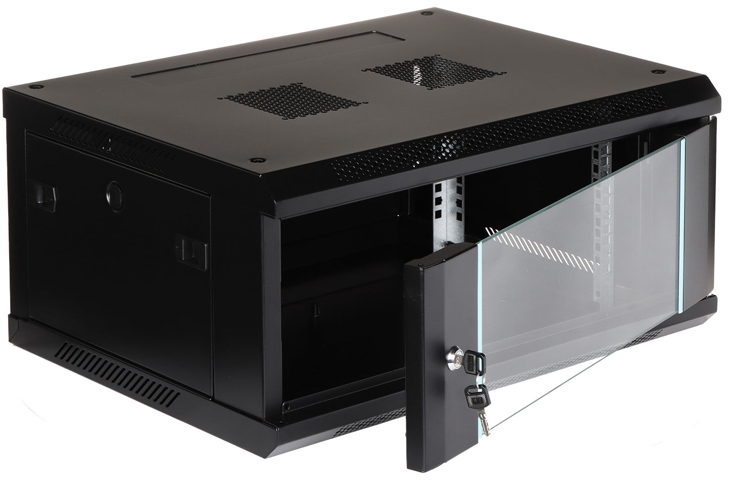 UMA RA19-4U-450 – Patchkast wand - met glazen afsluitbare deur (600x285x450mm)