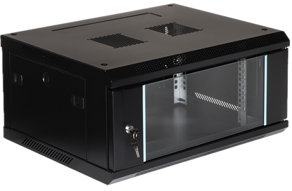 UMA RA19-4U-450 – Patchkast wand - met glazen afsluitbare deur (600x285x450mm)