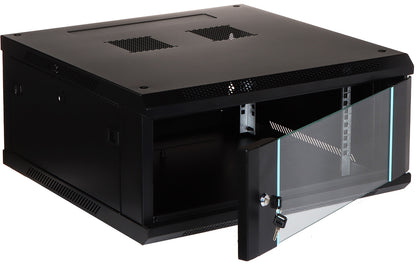 UMA RA19-4U-600 – Patchkast wand - met glazen afsluitbare deur (600x285x600mm)