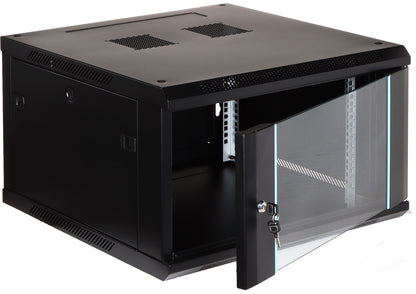 UMA RA19-6U-600 – Patchkast wand - met glazen afsluitbare deur (600x370x600mm)