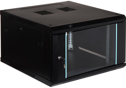 UMA RA19-6U-600 – Patchkast wand - met glazen afsluitbare deur (600x370x600mm)