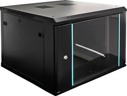 UMA RA19-9U-600 – Patchkast wand - met glazen afsluitbare deur (600x505x600mm)