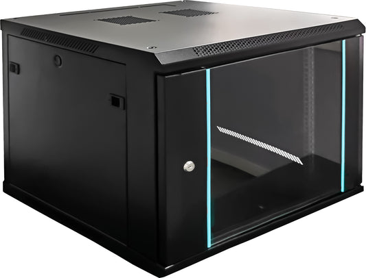 UMA RA19-9U-600 – Patchkast wand - met glazen afsluitbare deur (600x505x600mm)