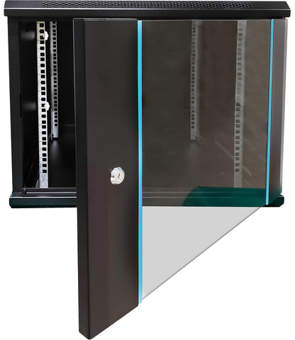 UMA RA19-9U-600 – Patchkast wand - met glazen afsluitbare deur (600x505x600mm)