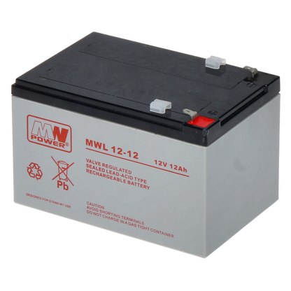 UMA SB-12-120 12VDC 12Ah accu voor bijvoorbeeld een zonnepaneel,  alarm,  UPS of toegangscontrole installatie