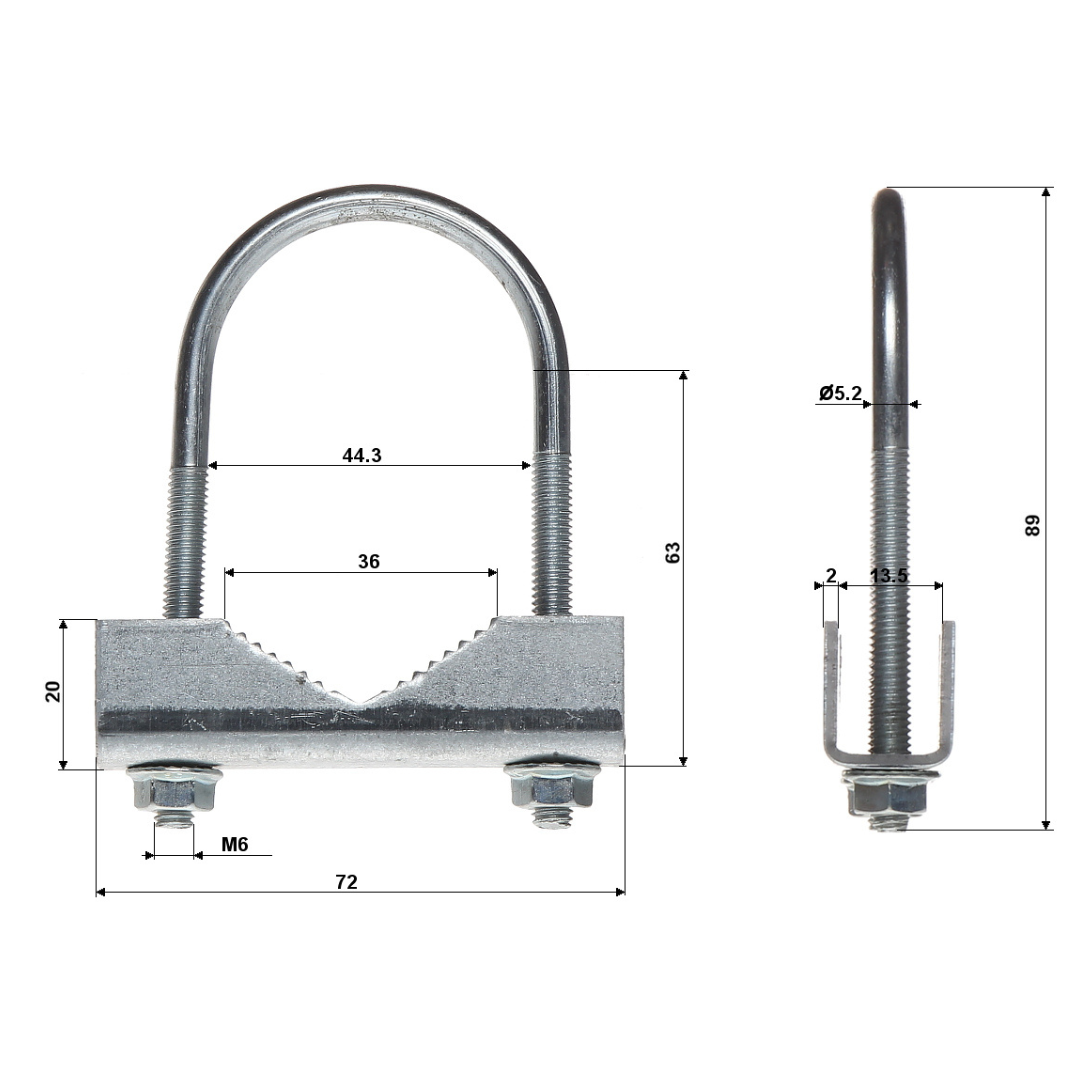UMA U-M6-1 Klemring beugel voor mast of buis