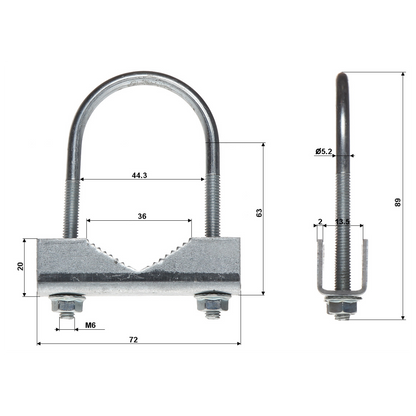 UMA U-M6-1 Klemring beugel voor mast of buis