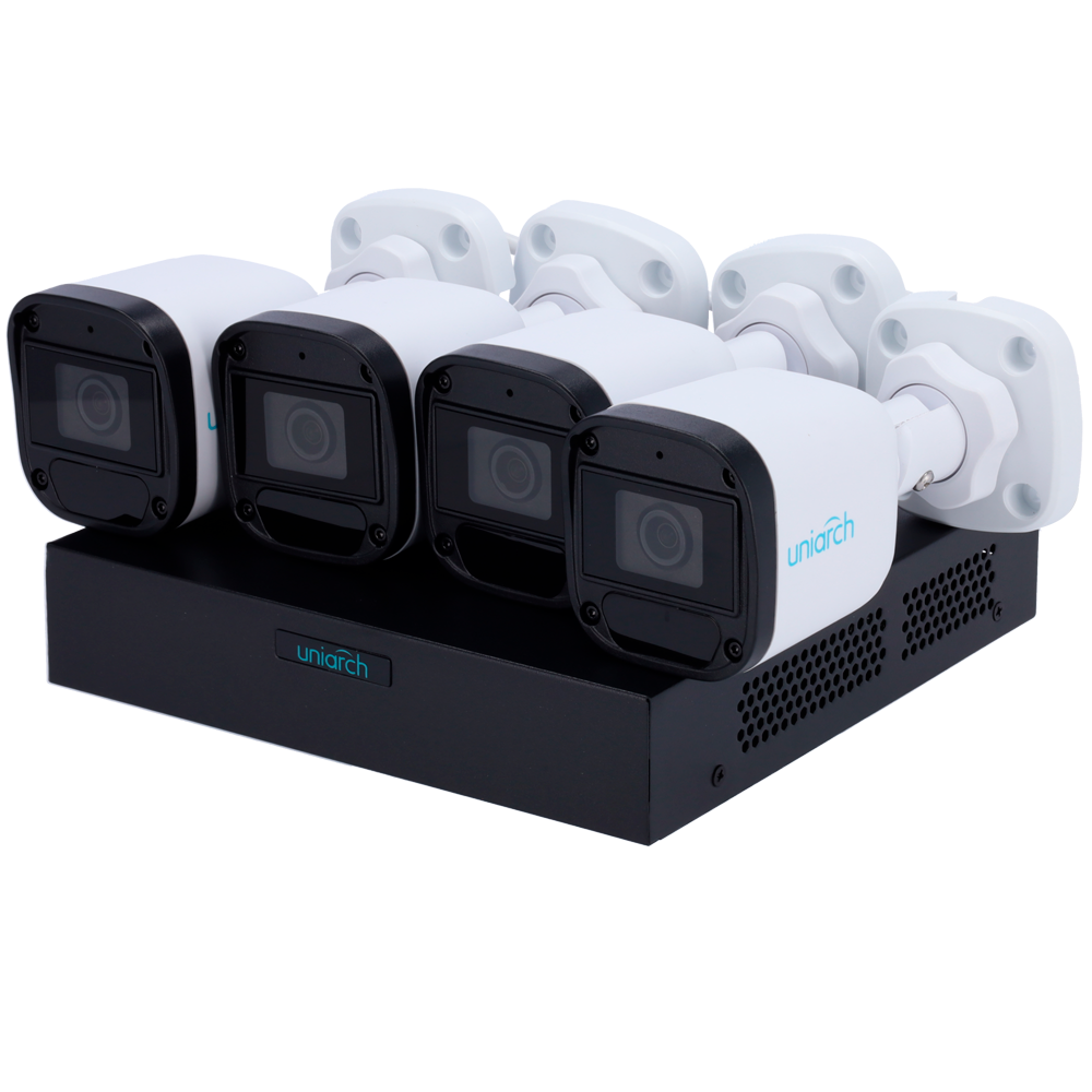 Uniarch UV-KIT118-B42POE – Camerabewakingset met 4 camera's - 8ch NVR - PoE - IP67