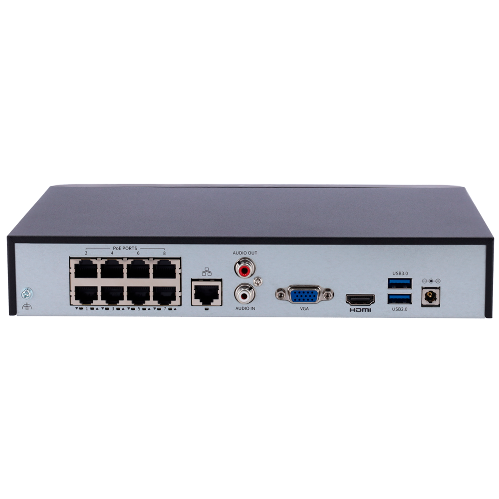 Uniview NVR301-08B-P8-IQ – Netwerk Video Recorder - 8 kanaals - PoE