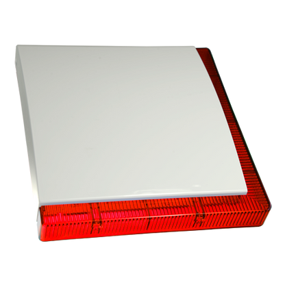 Maxalarm Vega Plus bedrade buiten sirene met 2 rode LED flitsbalken en backup accu Grade 3
