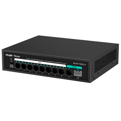 Reyee RG-ES110GS-PL – 8-Port Gigabit PoE Switch with 2 SFP Uplinks