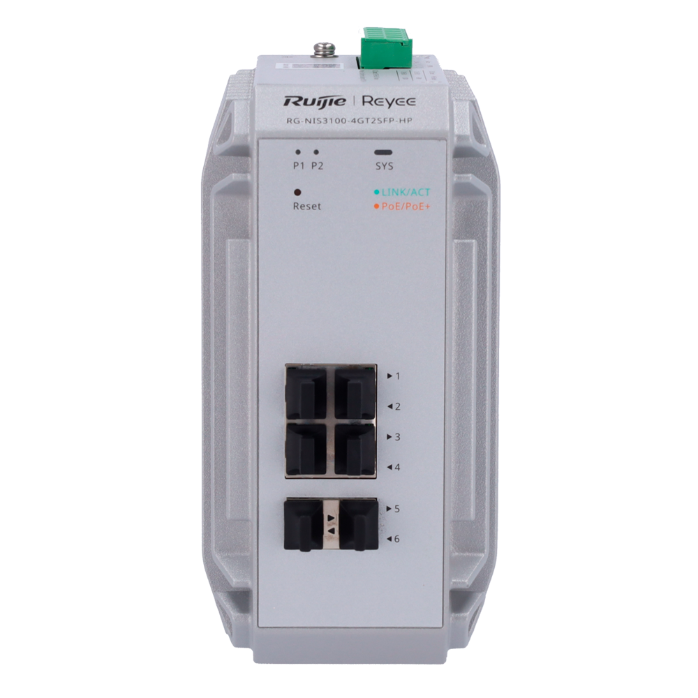 Reyee RG-NIS3100-4GT2SFP-HP | Managed Gigabit Switch met 4x RJ45 & 2x SFP, High-Power PoE