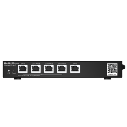 Reyee RG-EG305GH-P-E | Gigabit Cloud Managed router - PoE+ | 5-Port Gateway