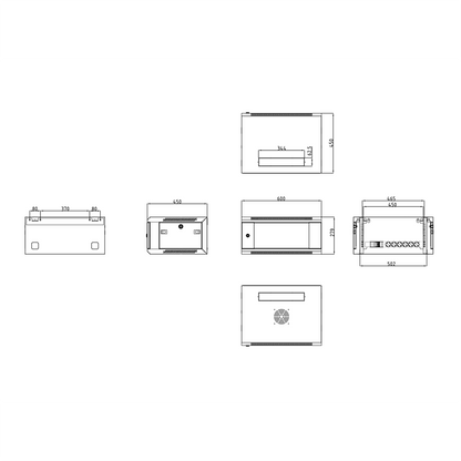 UMA SR6U-B - Server wandkast - 6U 19" - Inc. ventilator en voeding