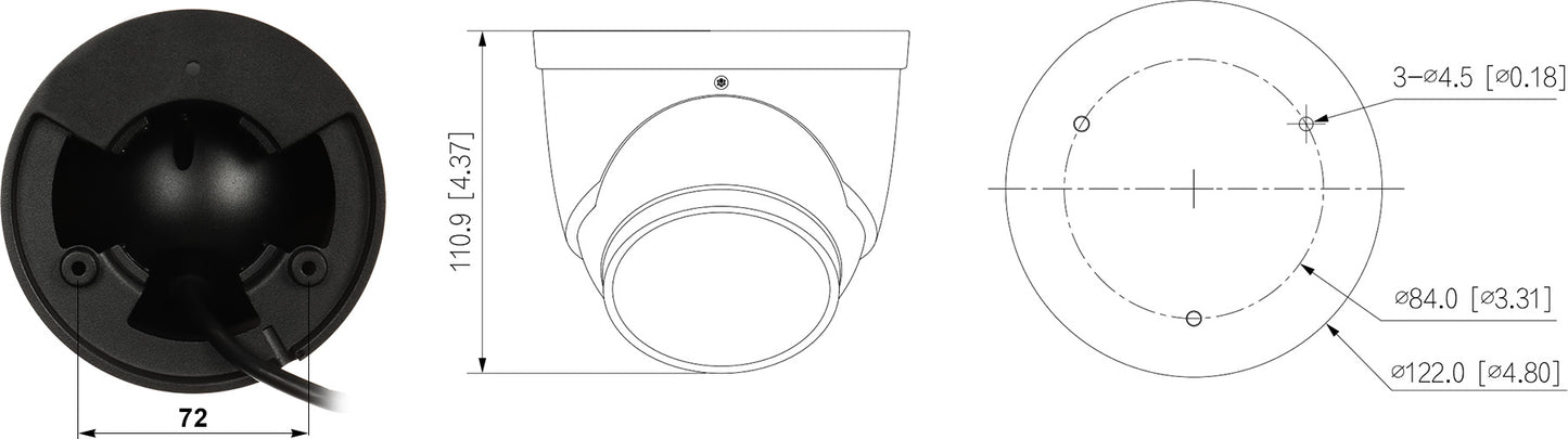 Dahua turret camera – IPC-HDW3849H-AS-PV-0280B-S5 - 8MP - PoE - MicroSD - IP67