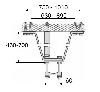 UMA UM-7 – Muurklem voor antennemast – Max. Ø50 mm – 365 mm wandafstand