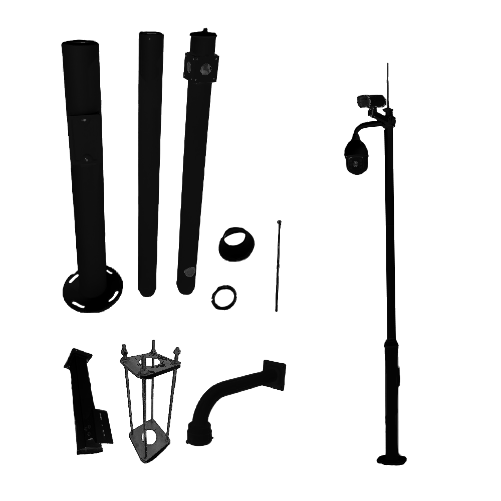 UMA CP40-B – Steel Camera Pole – Black – Incl. Ground Anchor & Brackets