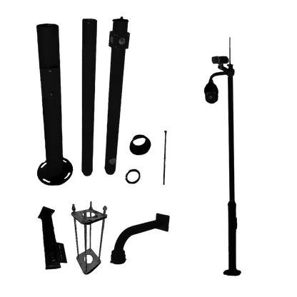 UMA CP40-B – Steel Camera Pole – Black – Incl. Ground Anchor & Brackets