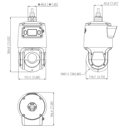 Dahua PTZ camera – SDT4E425-4F-GB-A-PV1-0400 - 4MP - Dual-lens