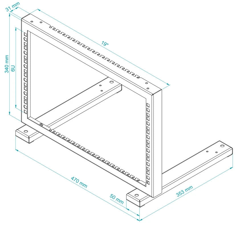 UMA STR19-6U-B –  Open rack 6U
